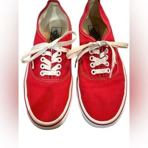 Unisex Vans aloft the Wall Red Canvas Sneakers